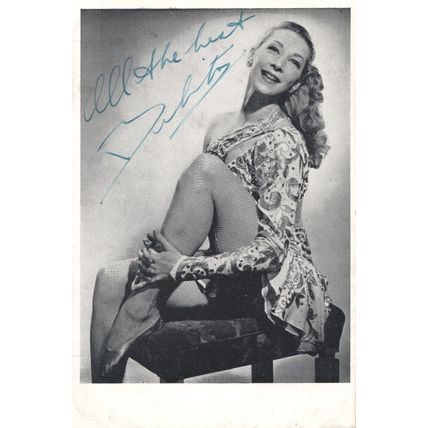 Belita Historic Actress Ice Skater Antique Hand Signed Photo