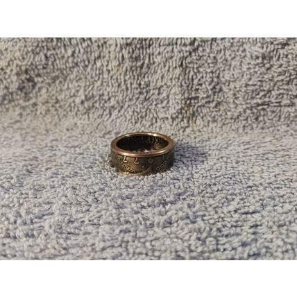 1977 Kennedy Half Dollars size 10 1/2 coin ring handmade mixed metals