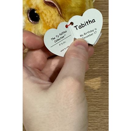 Ty Puffies Tabitha The Tabby Cat Stuffed Beanie Cute Mini Plushie