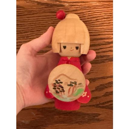 Genuine Vintage 1970’s Hand-Painted Japanese Wooden Traditional Collector Doll
