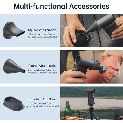 JISULIFE Portable Handheld Turbo Fan, 100 Speeds Adjustable Mini Personal Fan, 9