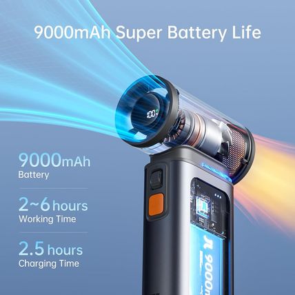 JISULIFE Portable Handheld Turbo Fan, 100 Speeds Adjustable Mini Personal Fan, 9