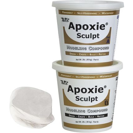 Apoxie Sculpt - 2 Part Modeling Compound (A & B) - 4 Pound, White/Stone White
