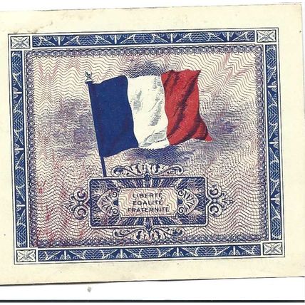 1944 Military Currency 5 Francs XF