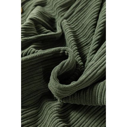 Jungle Green Solid Pocketed Loose Fit Corduroy Overall