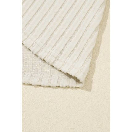 Apricot Ribbed Knit Mock Neck Tank Top