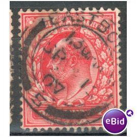 GB stamps 1902-10 KEV11 - 1d SG219 Eastbourne 1