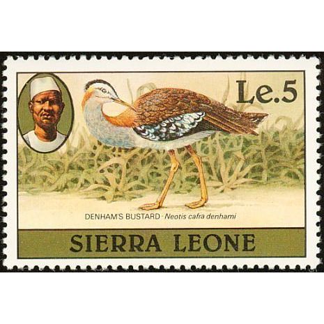 Sierra Leone 1980 Birds Le.5 Denham's Bustard Unmounted Mint NHM SG 635A stamp