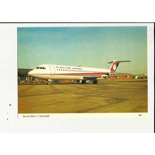 Aviation DAN-AIR BAC 1-11 500 Postcard by Dennis (401)