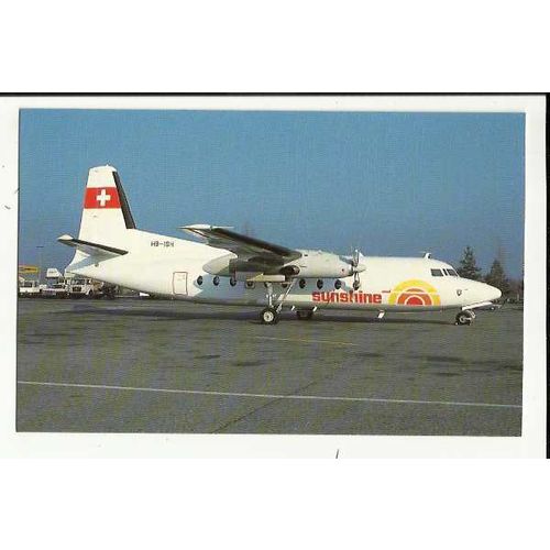 Aviation SUNSHINE AVIATION FOKKER F27-200 Postcard by Buchair (8939)