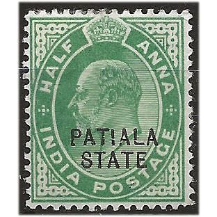 Patiala (ICS) 1903 SG37 1/2a Green Mounted Mint . ..