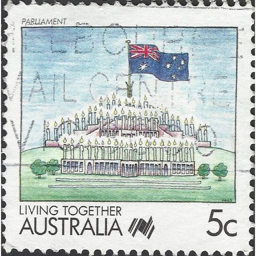 AUSTRALIA, Living Together, Parliament, blue 1988, 4c, #3