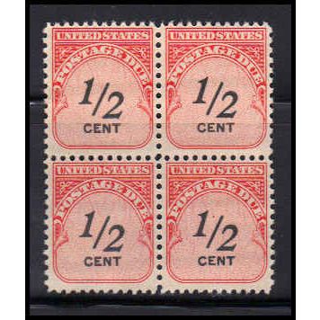 J88 1/2c Postage Due Fine MNH Blk/4 O7043