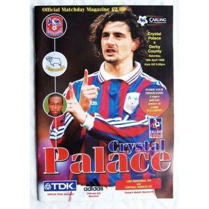 1998 programme Crystal Palace v. Derby County, centrefold Jamie Fullarton