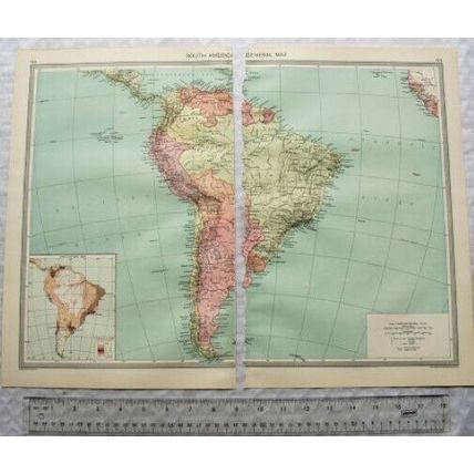 c1907 Harmsworth Plate No. 185-186 South America General Map