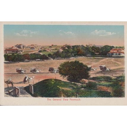 Neemuch General View Indian Old Postcard
