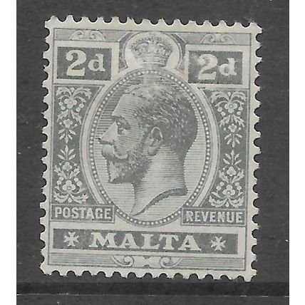 MALTA 1914 GEORGE V 2d GREY SG 75 M/MINT#2