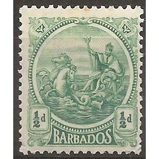 Barbados 1921 SG219 1/2d Green Mounted Mint . .