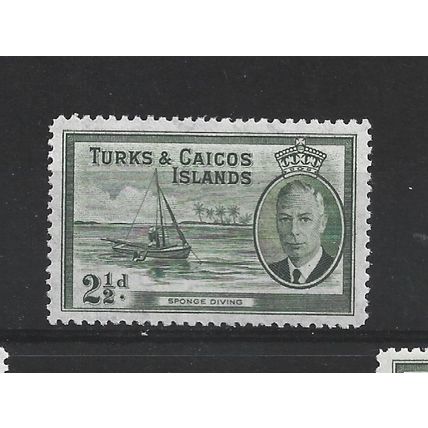 Turks&Caicos.SG225 2 1/2d Sponge Diving.Mounted Mint.Aug24a