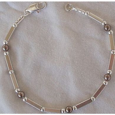 Brown silver bracelet-A