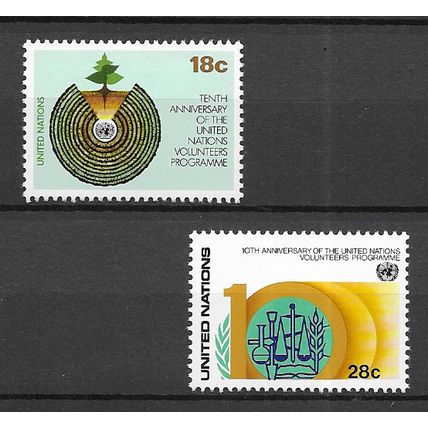United Nations - New York 1981 U.N. Volunteers Programe MNH set S.G. 375-376