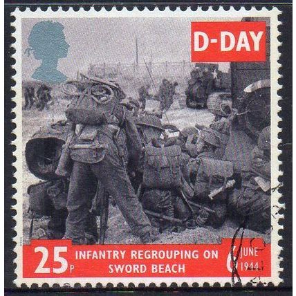 GB 1994 50th Anniv of D-Day - Infantry Regrouping on Sword Beach 25p Used