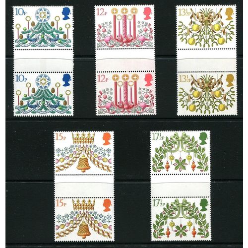 Great Britain 1980 Christmas Gutter Pairs Unmounted Mint NHM SG 1138-1142 stamp