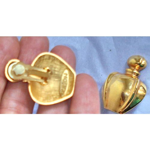 DIOR rare Parure Collector Gold Earrings Brooch Poison Perfume 90s Set