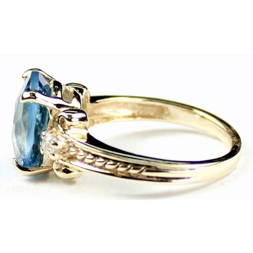 Swiss Blue Topaz, 10KY Gold Ring, R136