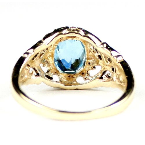 Swiss Blue Topaz, 10KY Gold Ring, R113