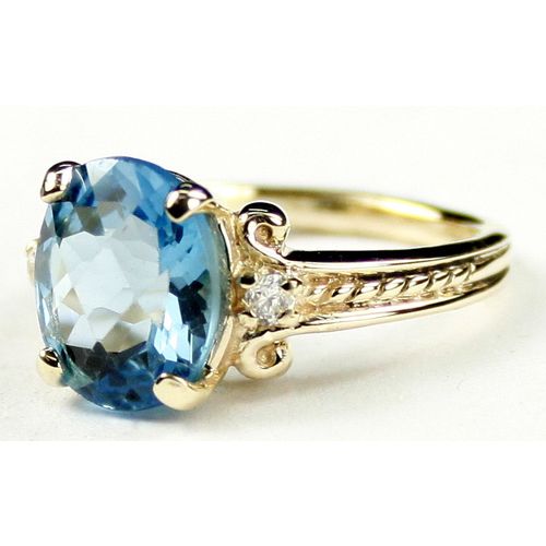 Swiss Blue Topaz, 10KY Gold Ring, R136