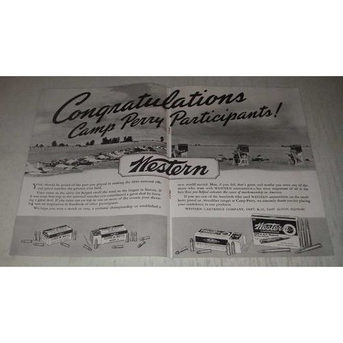 1940 Western Ammunition Ad - Congratulations Camp Perry Participants!