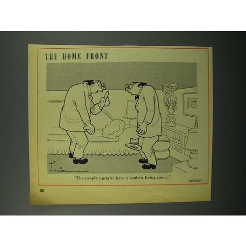 1946 Cartoon by Lawrence Lariar - Sunken Living Room