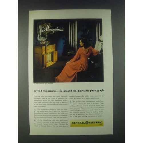 1946 General Electric Musaphonic Radio-Phonograph Ad - Beyond Comparison