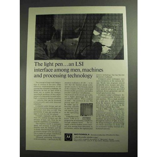 1968 Motorola LSI Ad - The Light Pen an Interface
