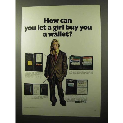 1970 Buxton Wallets Ad - Pocket Secretary, Card Master