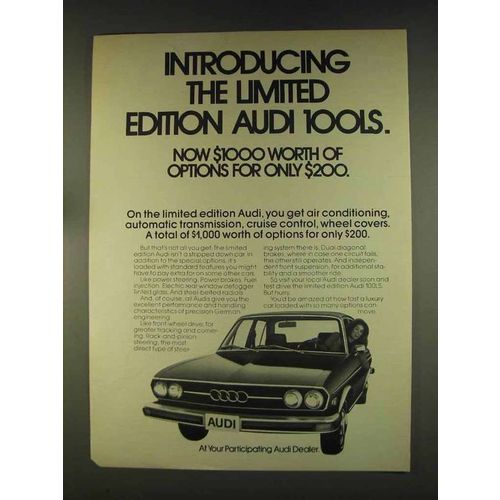 1976 Audi 100LS Car Ad - The Limited Edition