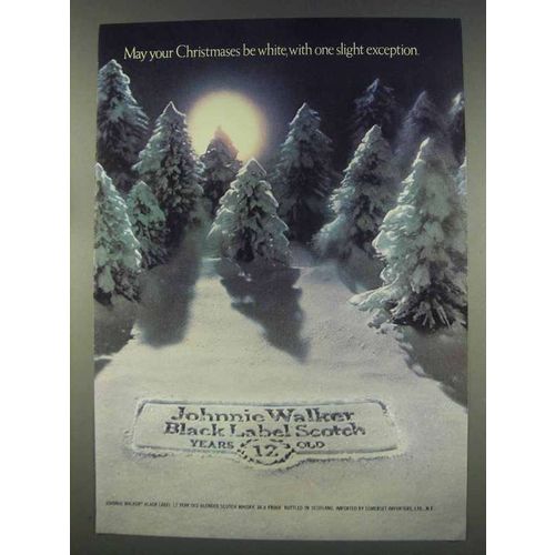 1977 Johnnie Walker Black Label Scotch Ad - Christmases