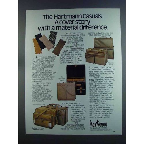 1982 Hartmann Luggage Ad - Nouveau Hobo, Hanger, Over