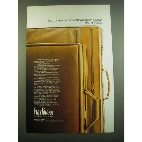 1982 Hartmann Luggage Ad - An Interesting Angle on Luggage