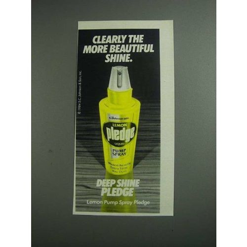 1984 Lemon Pump Spray Pledge Ad - Clearly Beautiful