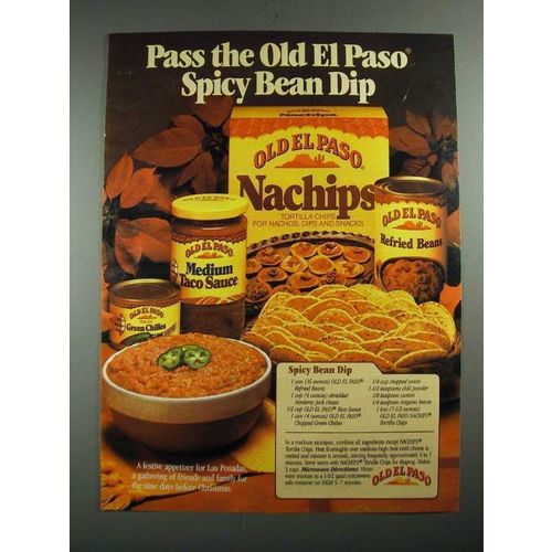 1987 Old El Paso Ad - Spicy Bean Dip recipe