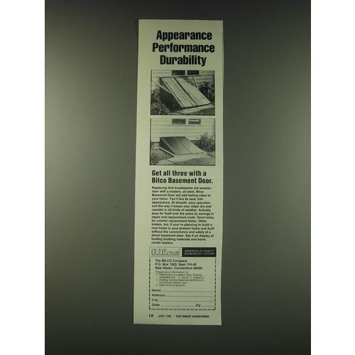 1988 Bilco Basement Door Ad - Appearance performance durability