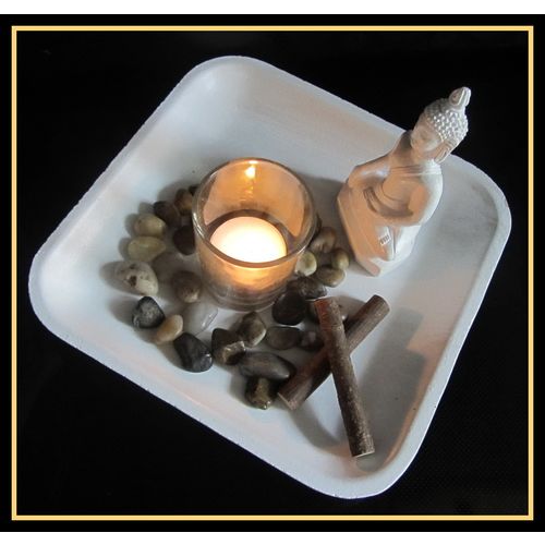 Buddha Figur,Teelicht-Set, Feng Shui,Schale 21cm
