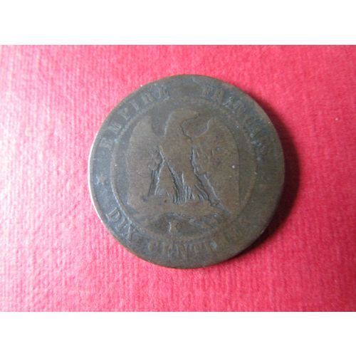 1856 FRANCE DIX CENTIMES K MINT MARK FREE POST. AAA