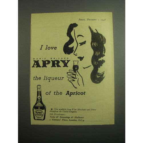 1948 Marie Brizard Apry Liqueur Ad - I love Apry the liqueur of the Apricot