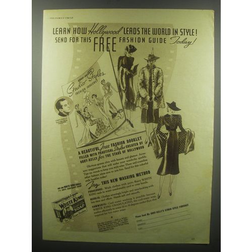 1936 White King Soap Ad - Learn how Hollywood leads the world in style!