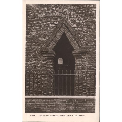 Vintage GB Postcard - Old Saxon Doorway, Trinity Church, Colchester, Essex