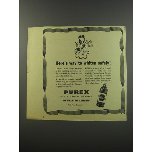 1945 Purex Bleach Ad - Here's way to whiten safely