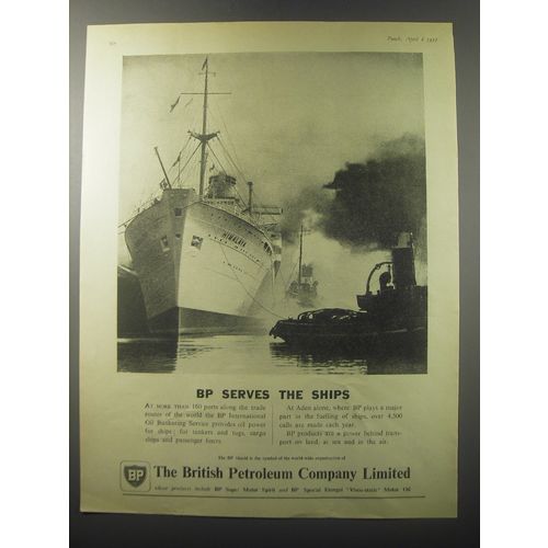 1955 BP PEtroleum Ad - BP serves the ships